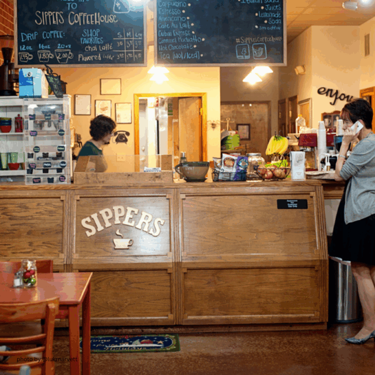 Healthy breakfast and coffee at Sippers Coffeehouse, one of the best breakfast spots in Jacksonville